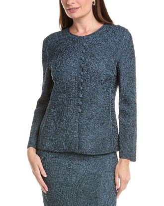 Lafayette 148 New York Soutache Crewneck Cardigan