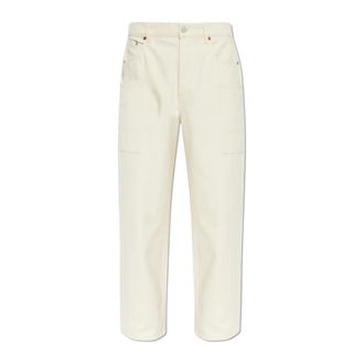Kenzo Straight Jeans, male, Beige, Size: W29 Logo Jeans