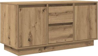 Berkfield Home TV Cabinet with LED Lights Artisan Oak 100x41x50 cm in Brown | Size: 100 x 41 x 50 cm