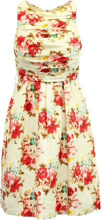 Alice & Olivia Alice + Olivia Open Back Floral Mini Dress in White Silk