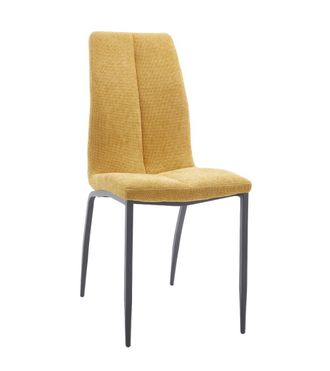 Home Heavenly Pack 4 sillas tapizadas en tela mostaza y con patas negras