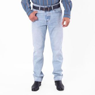 Ami Classic Fit Bleached Blue Denim Jeans, Waist Size 30
