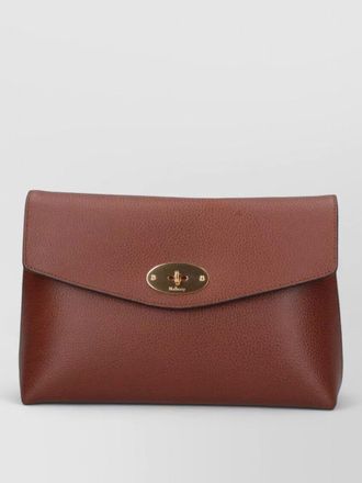 Mulberry clutch bag gold tone hardware pebbled