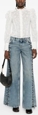 Stella McCartney Jeans in denim a gamba larga con pizzo Stella Mccartney