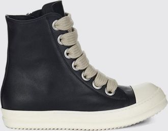 Rick Owens Sneakers high top in pelle di vitello con punta in gomma e zip laterale