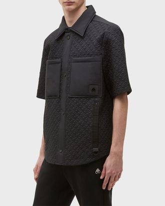 Moose Knuckles Mens Bedford Monogram Shirt Jacket