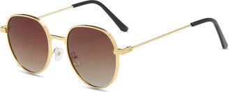 Generic Large Frame Metal Mens Sunglasses Outdoor Vacation Womens Party Sun Glasses(Brown)