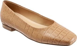 Trotters Honor Flat - Multiple Widths Available in Bone Croco Embossed at Nordstrom Rack, Size 10.5