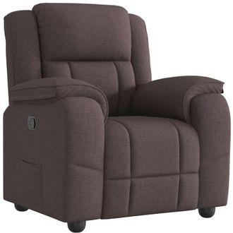 vidaXL Sill&oacute;n Reclinable De Tela Marr&oacute;n Oscuro Vidaxl