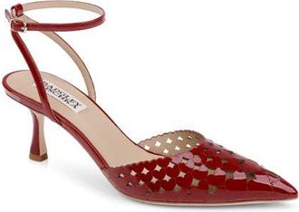 Badgley Mischka Omelia Ankle Strap Pump in Red Patent at Nordstrom, Size 6.5