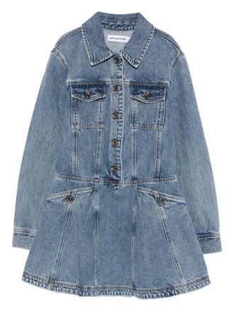 Self Portrait Buttoned Pocket Dress - Blue