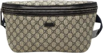 Gucci Pre-owned Belt Bags, male, Beige, Size: ONE SIZE Pre-owned GG Supreme PVC Leather Waist Bag