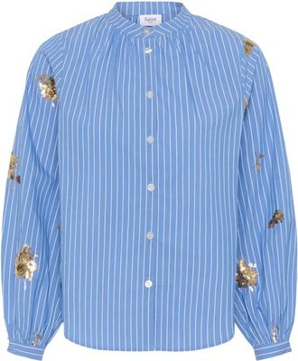 Saint Tropez Overhemden, Dames, Blauw, XS, Shirts