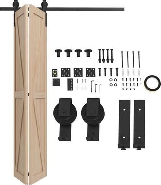 OEM Kit De Herrajes De Acero Para Puertas Correderas Plegables De 152,5 Cm Para Puertas De Granero (2 Puertas)
