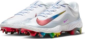 Nike Alpha Huarache Elite 4 Low MCS FQ7724-106 Mens White Baseball Cleats NIN812