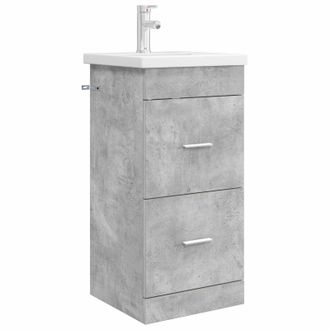 vidaXL Vanidad De Ba&ntilde;o Con Lavabo Gris Hormig&oacute;n 42 X 40 X 84,5 Cm Vidaxl