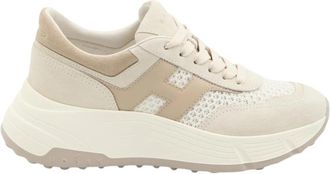 Hogan H669 H-Embossed Sneakers - Dames - Sneakers - Beige - 38 EU - Katoen - Schoenen