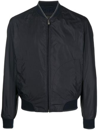 Corneliani zip-up bomber jacket - men - Acetate/Polyester/Polyester/Viscose - 48 - Blue