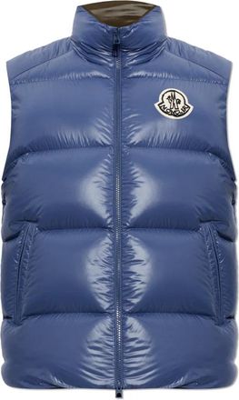 Moncler Donsjack met logopatch - Heren - Bodywarmers - Blauw - L - Jassen
