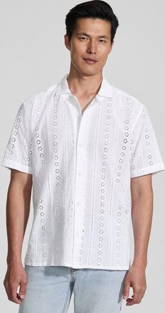 Lands End Short Sleeve Camp Collar Hawaiian Shirt in White at Nordstrom, Size Xx-Large