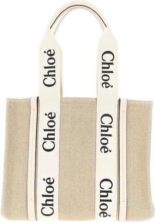 Chlo&eacute; Borsa tote media Woody - - Bags - Donna - Beige - ONE SIZE