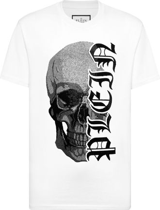 Philipp Plein Round Neck T-Shirt Gothic Plein Stones