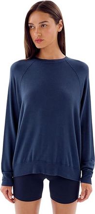 SPLITS59 Andie Oversized Fleece Sweatshirt Womens Sweatshirt Indigo : XS, Modal/Spandex