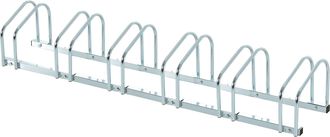 HOMCOM Homcom - Aparcamiento Para 6 Bicicletas Soporte De Acero Para Aparcar Bicicletas En El Suelo O Pared Estacionamiento Para Interior Exterior 179x33x27 