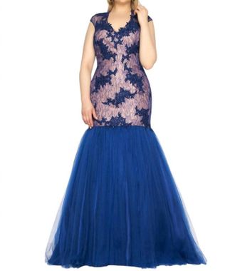Mac Duggal Mermaid Prom Dress - Plus In Midnight