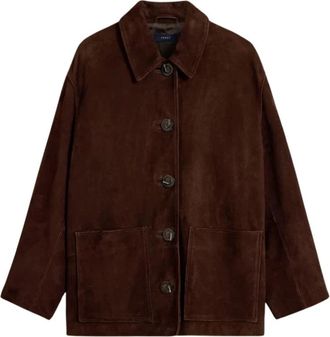 SOEUR Vincenzo Jas - Dames - Leren en Su&egrave;de Jassen - Bruin - M - Polyester - Jassen