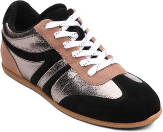 Sanctuary Womens Lola Sneakers, Fashionable Recycled Rubber Sole, Cotton Fabric, Sustainable Footwear, F Pewter/Black/M, 8 UK