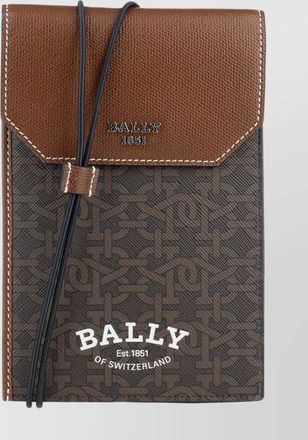 Bally strap wallet with stitching and monogram pattern