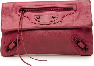 Balenciaga Pre-owned Balenciaga Lambskin Motocross Classic Envelope Clutch Ladies 17ESMWNOA1OGZA6X