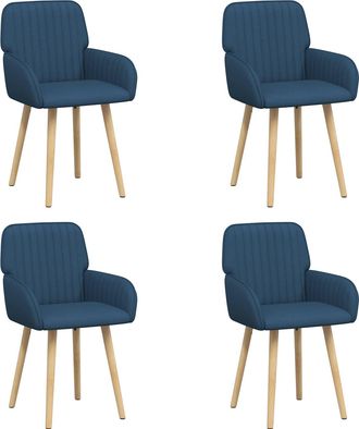 vidaXL Sillas De Comedor 4 Uds. Tela Azul 56,5 X 50 X 87,5 Cm Vidaxl