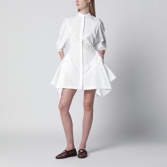 Alaia Panelled cotton poplin dress in white