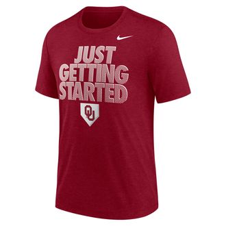 Nike Mens College (Oklahoma Sooners) Short-Sleeve Baseball T-Shirt in Red | M21372P966OKLA-CRM