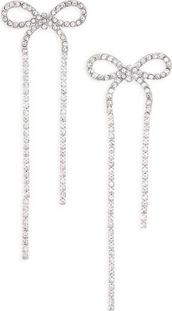 BP. Sparkle Bow Earrings in Rhodium at Nordstrom