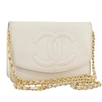 Chanel Pre-owned Vintage Shoulder Bag - Dames - Pre-owned - Wit - Maat: ONE Size Leer