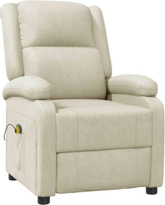 vidaXL Vidaxl - Sillón de masaje de cuero sintético crema