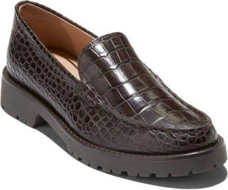 Cole Haan Thelle Croc Embossed Loafer in Chocolate Croc Print Leather at Nordstrom, Size 10.5