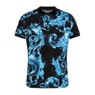 Versace Jeans Couture Polo Shirts, male, Black, Size: 2XL Barocco Print Polo