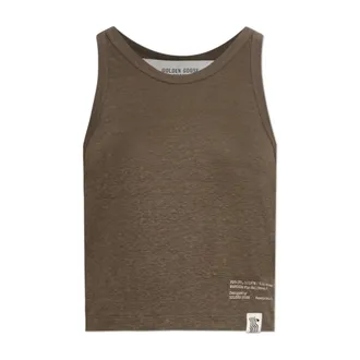 Golden Goose Tops, Dames, Bruin, S, Linnen, Linnen Camisole
