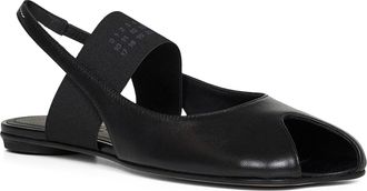 Maison Margiela Womens Black Anatomic Numeric Slingbacks Calf Leather Ballerina Shoes