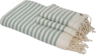 Febronie Futa set de ba&ntilde;o (1+2) algod&oacute;n verde dagua 100x200+2(40x60)