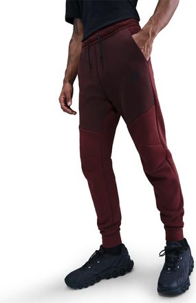 Nike Mens Tech Fleece Solid Patterned Joggers in Red/Black - Size X-Large