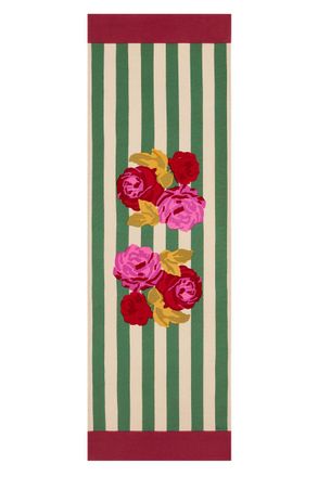 Lisa Corti Cotton Runner 50x150cm Nizam Stripes Green Natural