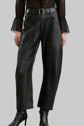 Nili Lotan Shon Leather Pant In Black