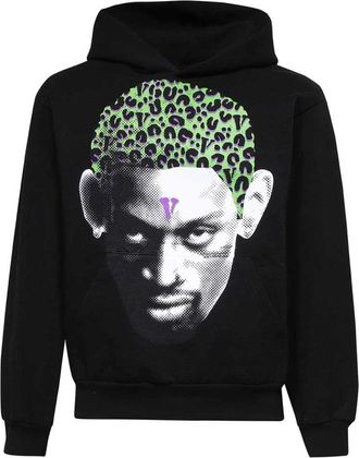 Vlone Hoodie met print - Heren - Hoodies - Zwart - S - Katoen - Hoodies & sweatvesten