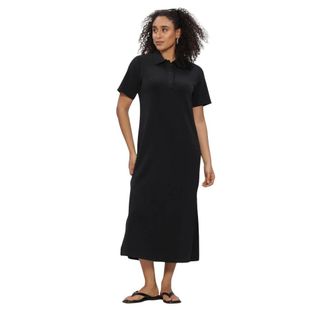 MY ESSENTIAL WARDROBE Mwhelle Polo Lange Jurk - Dames - Jurken - Zwart - Maat: S