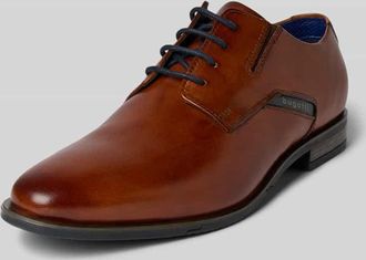 Bugatti Derby-Schuhe aus echtem Leder mit Logo-Print Modell Gapo in Cognac, Größe 40